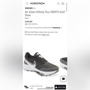 Nike Air Zoom Infinity Tour NEXT% Golf Shoe (NWOT - Men’s 11)